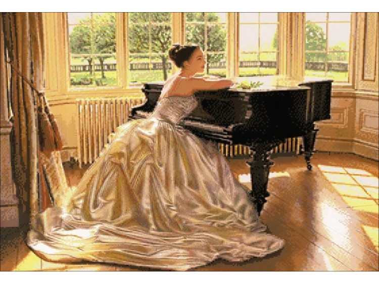 Алмазная вышивка «Пианистка» — картинка 2