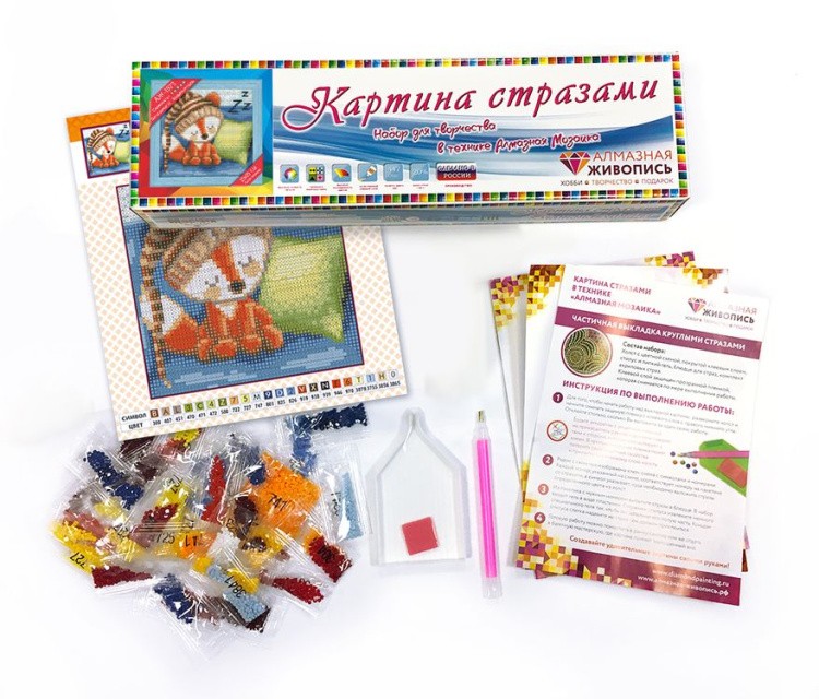 Алмазная вышивка «Сонный лисенок» — картинка 3