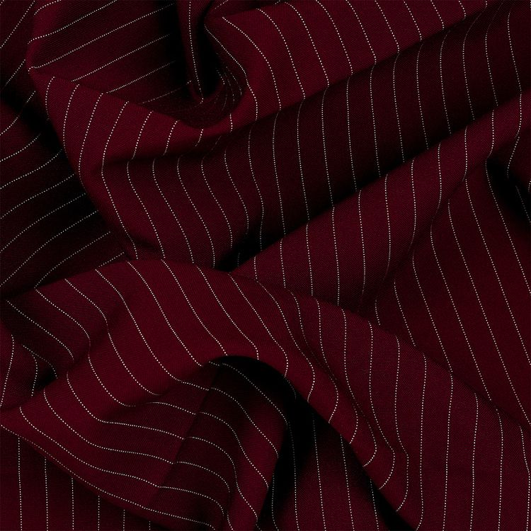 Ткань Габардин кач-во Фухуа, 180 г/м², 5 м x 150 см, цвет: бордовый, принт полоска, TBY — картинка 3