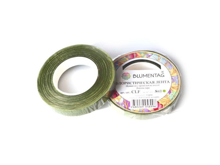 Флористическая лента CLF цвет: 62 грязно-зеленый 27.4 м, Blumentag — картинка 2