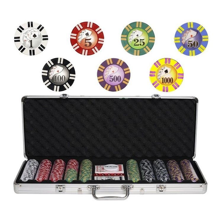 Покерный набор Royal Flush, 500 фишек, 11,5 г, с номиналом, в алюминиевом чемодане