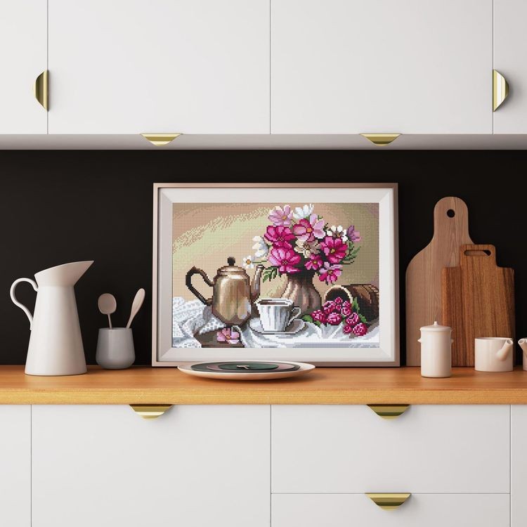 Алмазная вышивка «Чай с малиной» — картинка 3