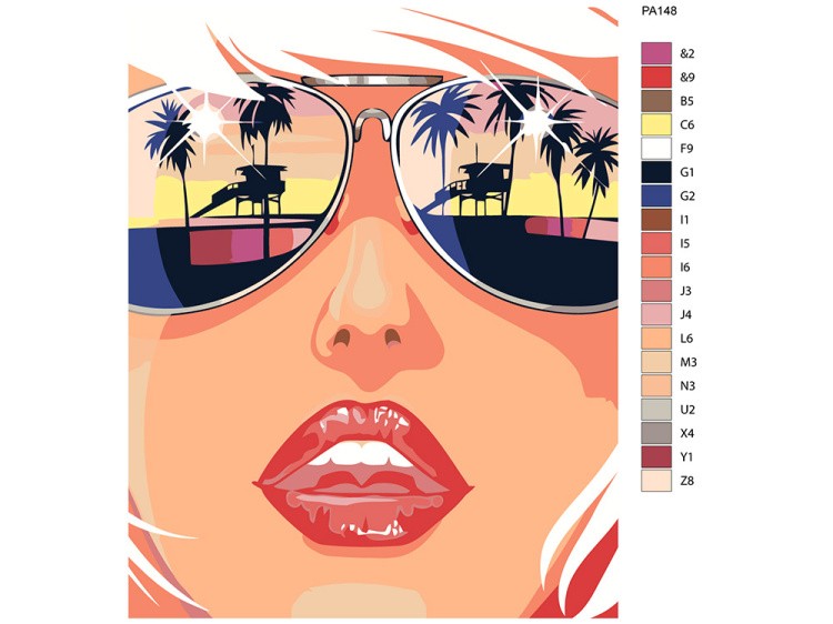 Картина по номерам «Девушка на пляже» — картинка 2