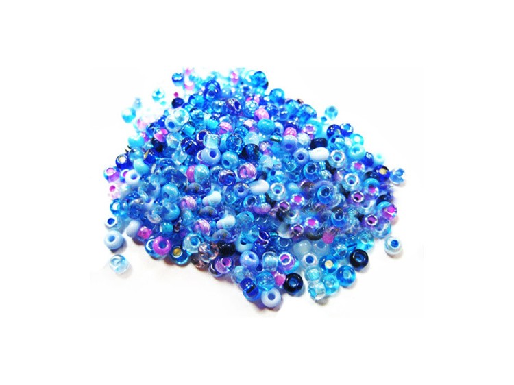 Бисер Preciosa Чехия, ассорти, №004 синий микс, 50 г   — картинка 2