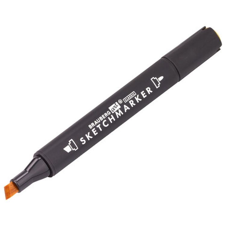 Маркер для скетчинга двусторонний 1 мм - 6 мм BRAUBERG ART CLASSIC, цвет: пастельный желтый — картинка 6