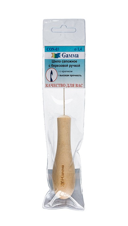 Шило сапожное с крючком, березовая ручка, в чехле — картинка 2