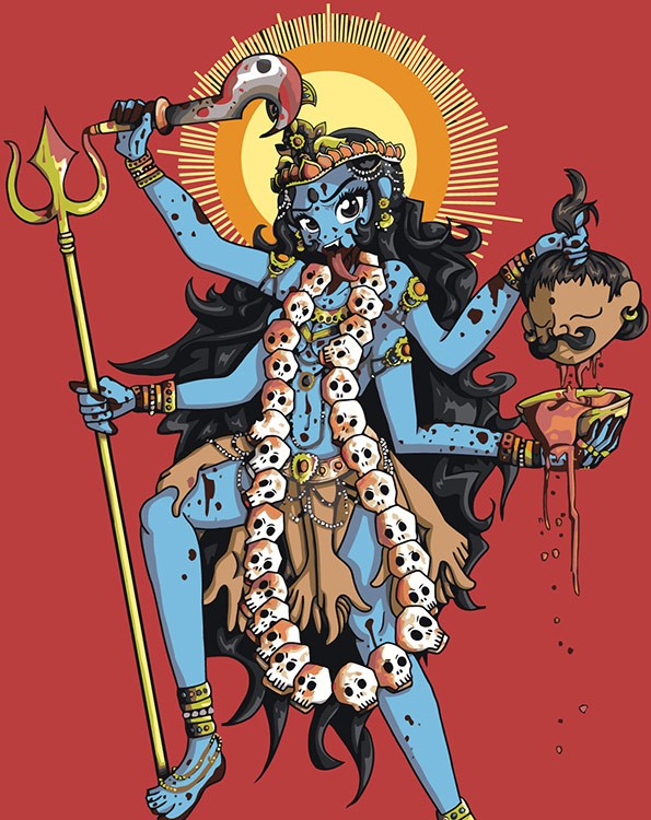 Картина по номерам «Религия индуизм, Индия: богиня Кали арт»