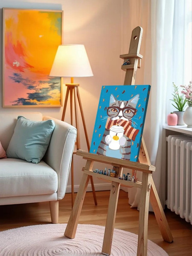 Картина по номерам «Осенний котик» — картинка 9