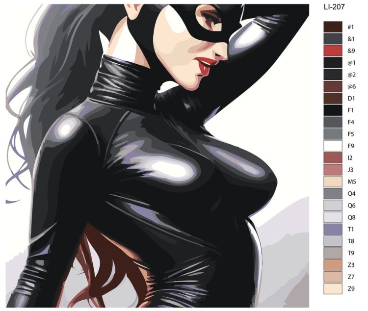 Картина по номерам «Девушка в костюме кошки» — картинка 2