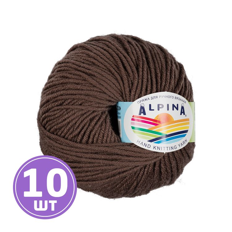 Пряжа Alpina MARGO (03), темно-коричневый, 10 шт. по 50 г
