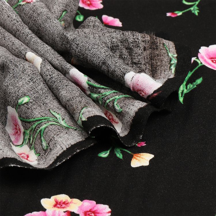 Ткань Штапель с рисунком, 5 м, ширина 145 см, 110 г/м2, цвет: с1 черный, TBY — картинка 4