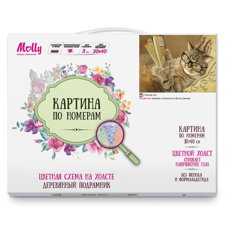 Картина по номерам «Умный кот» — картинка 2