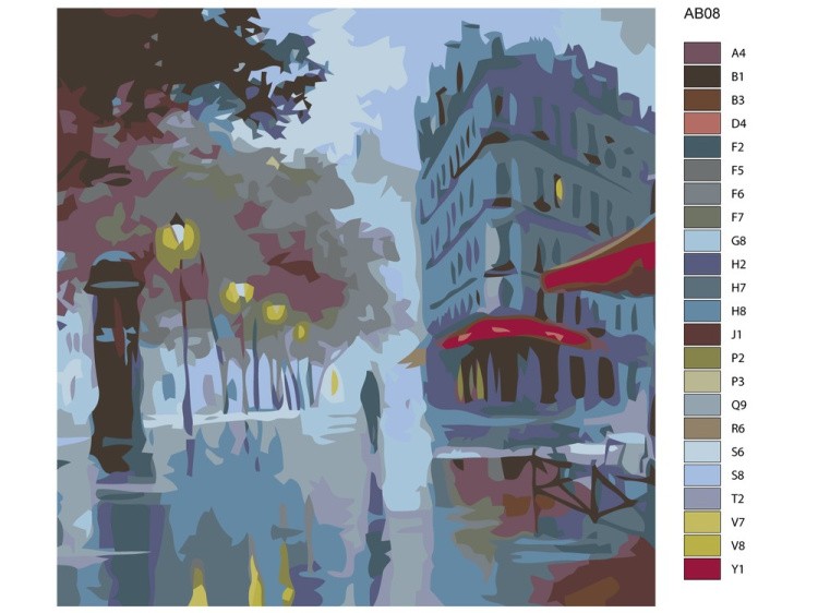 Картина по номерам «Фонари в сумерках» — картинка 2