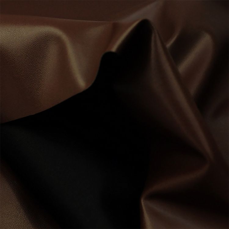 Кожа на трикотаже, 5 м x 140 см, 240 г/м², цвет: коричневый, TBY — картинка 3