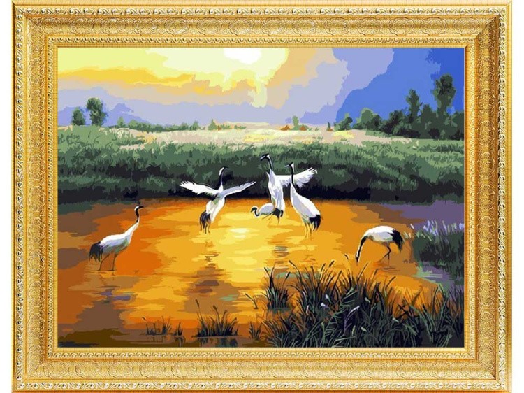 Картина по номерам «Птицы на озере» — картинка 3