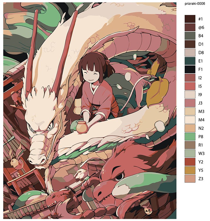 Картина по номерам «Аниме Унесенные Призраками: Тихиро и дракон Хаку 4» — картинка 2