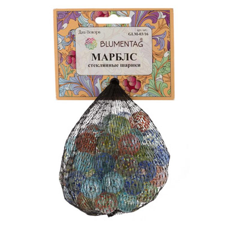 Шарики стеклянные марблс, d16 мм, 6 шт. по 340 г, цвет: ассорти 1, Blumentag — картинка 3