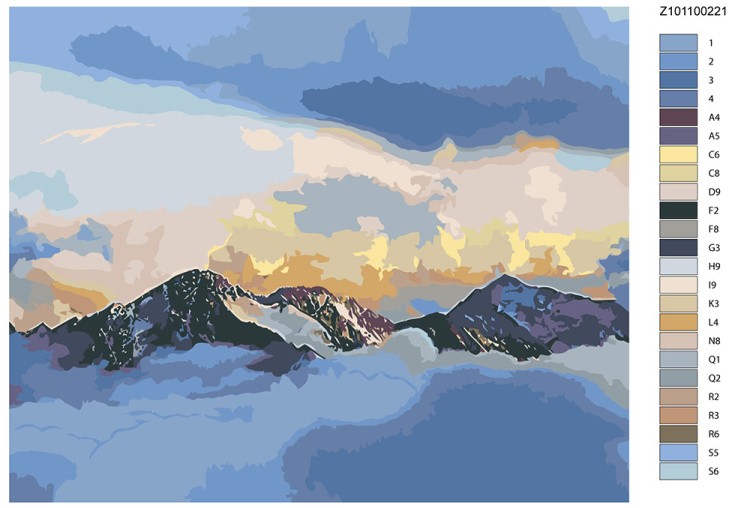 Картина по номерам «Высоко в горах» — картинка 2