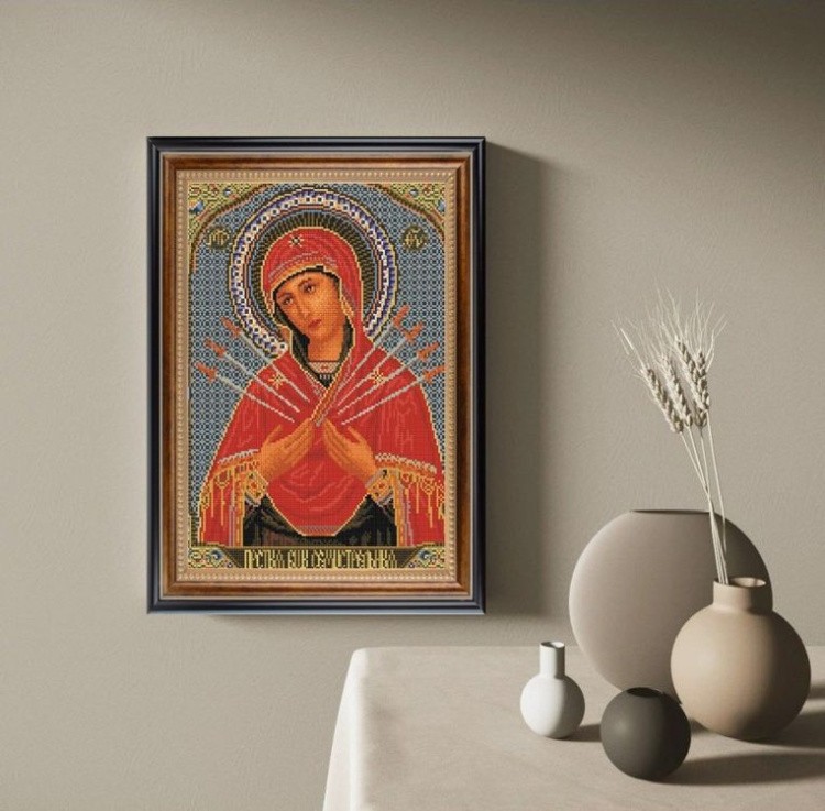 Алмазная вышивка «Божья Матерь Семистрельная» — картинка 7