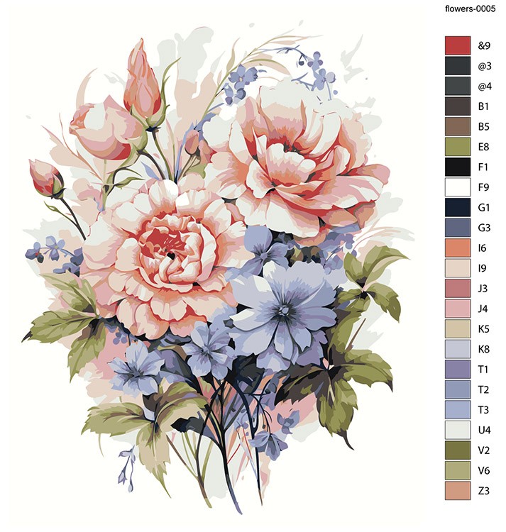 Картина по номерам «Цветы: Акварельная композиция с розами 2» — картинка 2