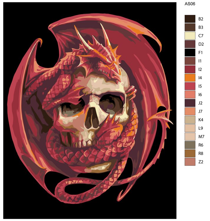 Картина по номерам «Красный дракон» — картинка 2
