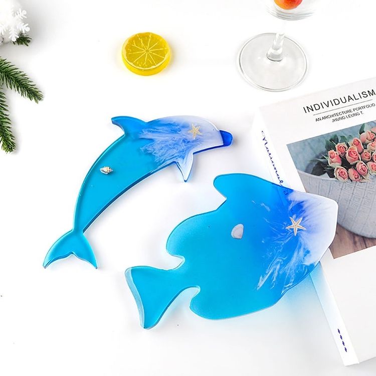 Силиконовый молд Epoxy Master коастер дельфин, 22х12 см — картинка 3