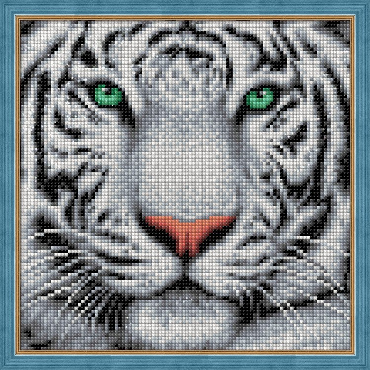 Алмазная вышивка «Портрет белого тигра»