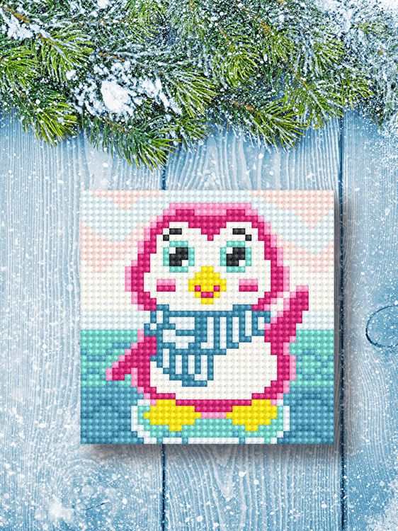 Алмазная вышивка «Пингвин на льдине» (на магнитной основе) — картинка 2