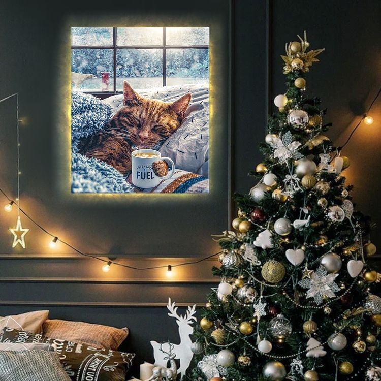 Картина по номерам «Морозное утро» LED подсветка — картинка 3