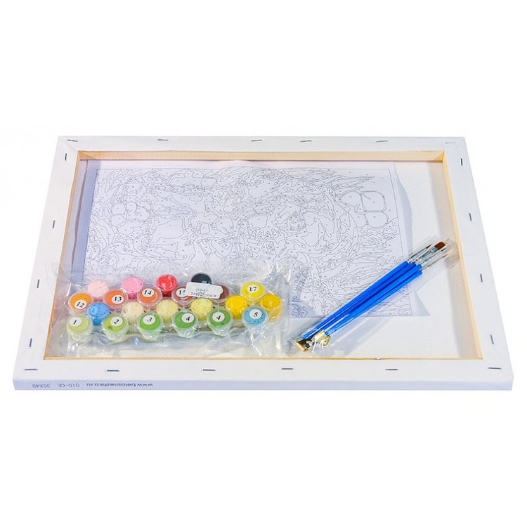 Картина по номерам «Белка и снеговик» — картинка 3