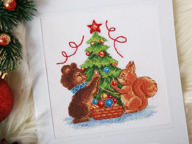 Набор для вышивания «Открытка. Новогодние хлопоты» — картинка 3