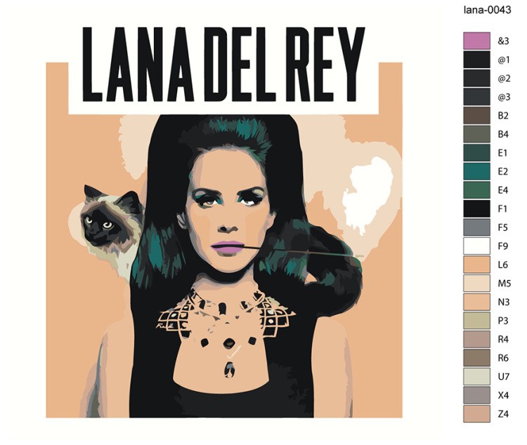 Картина по номерам «Lana Del Rey Лана Дель Рей: обложка арт» — картинка 2