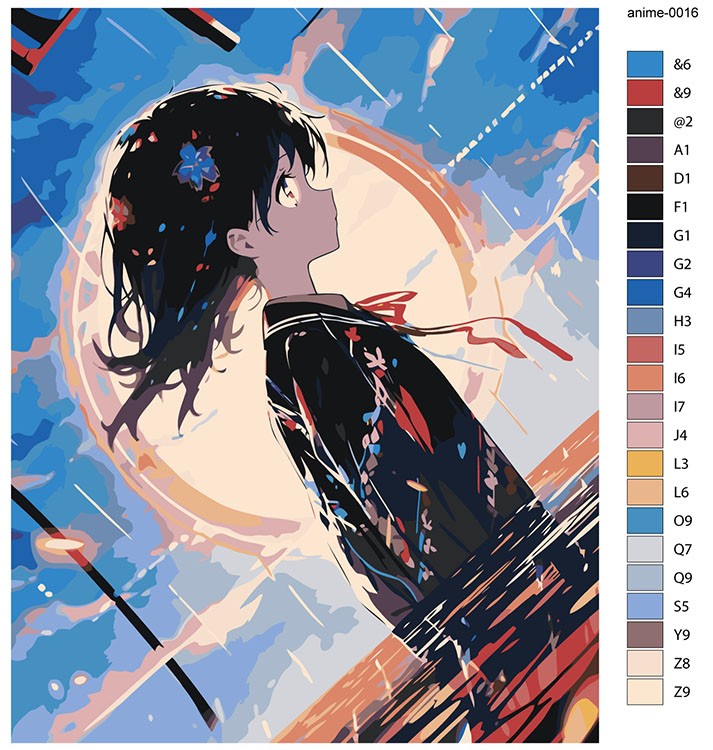 Картина по номерам «Аниме: Девушка в параллельном мире» — картинка 2