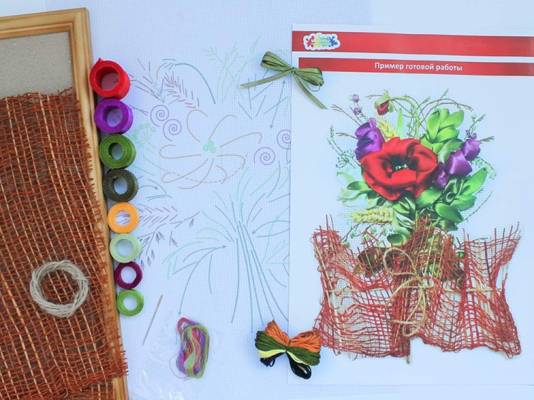 Вышивка лентами «Маковое настроение» — картинка 2