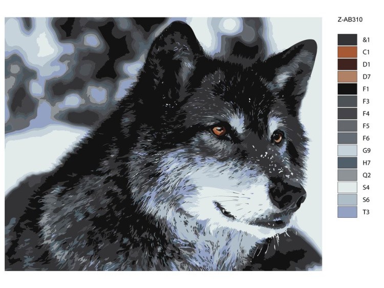 Картина по номерам «Волк» — картинка 2