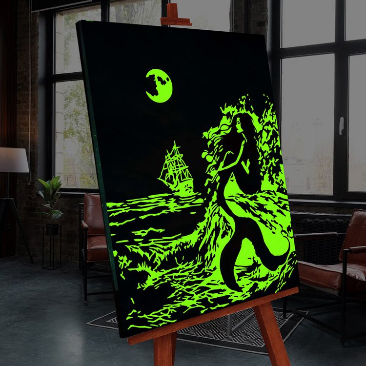 Картина по номерам со светящейся краской «Сказочная русалка» — картинка 2