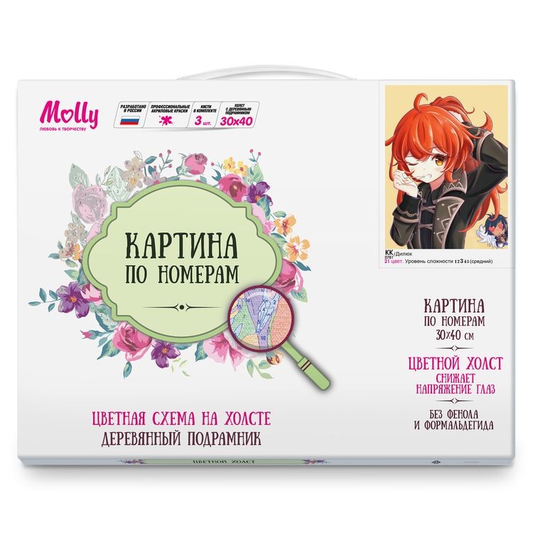 Картина по номерам «Геншин. Дилюк» — картинка 3