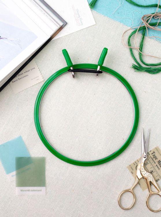 Пяльцы пружинные, диаметр 12,6 см, h-7, цвет: зеленый, Nurge — картинка 2