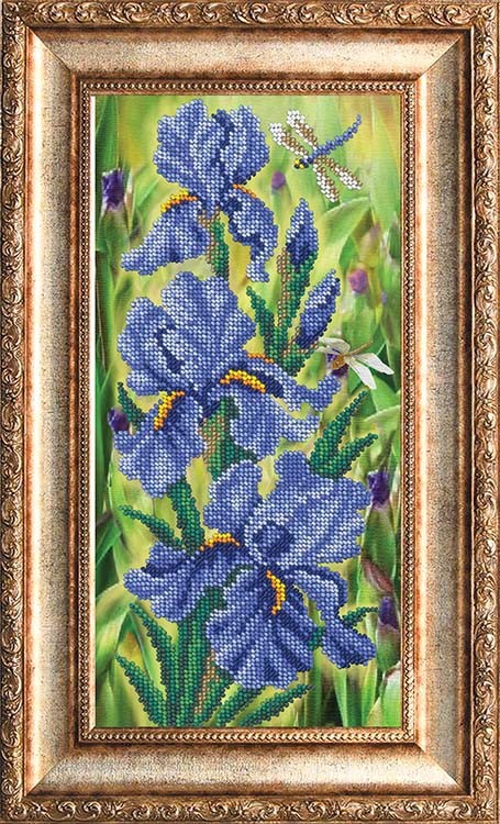 Набор вышивки бисером «Синие ирисы» — картинка 2