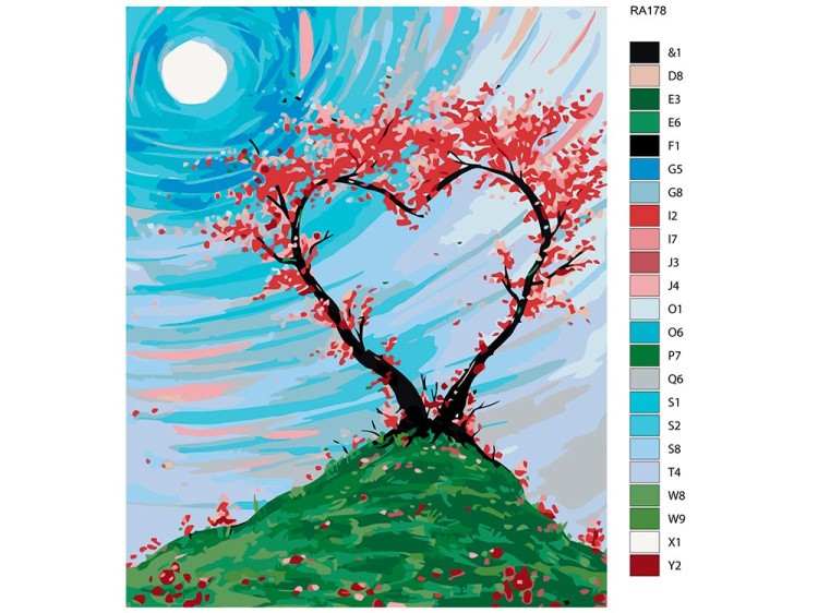 Картина по номерам «Дерево-сердце. День» — картинка 2
