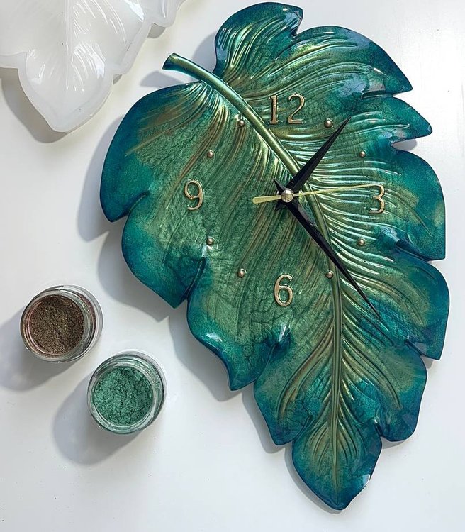 Силиконовый молд - Часы лист, 29x21см — картинка 4