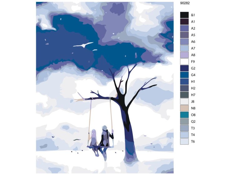 Картина по номерам «Пара на качелях» — картинка 2