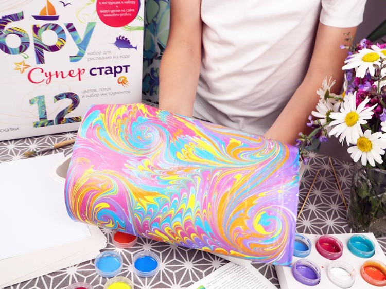 Набор для эбру «Супер Старт» 12 цветов, Эбру-Профи — картинка 6