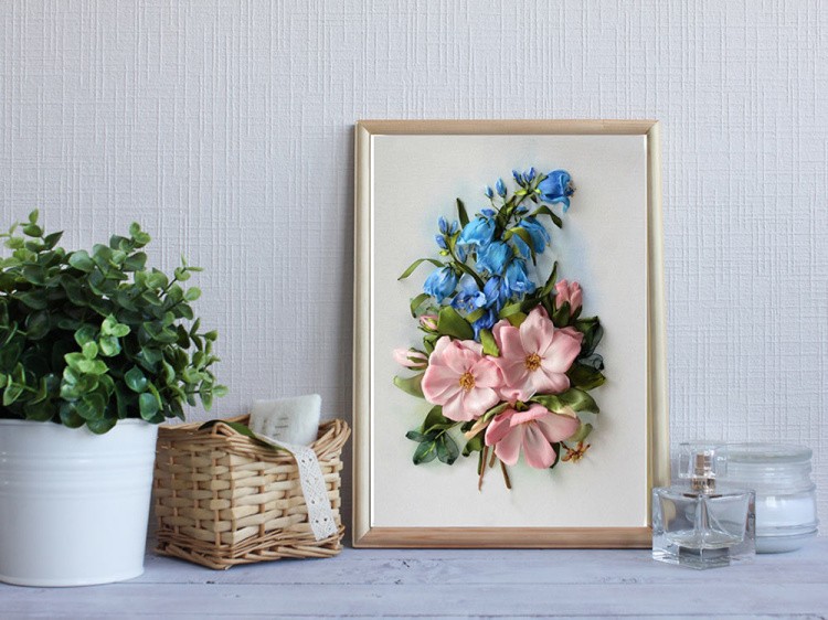 Вышивка лентами «Нежность» — картинка 3