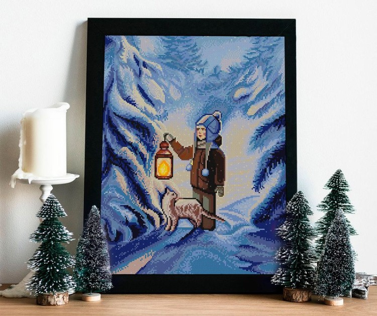 Алмазная вышивка «Зимний лес» — картинка 3