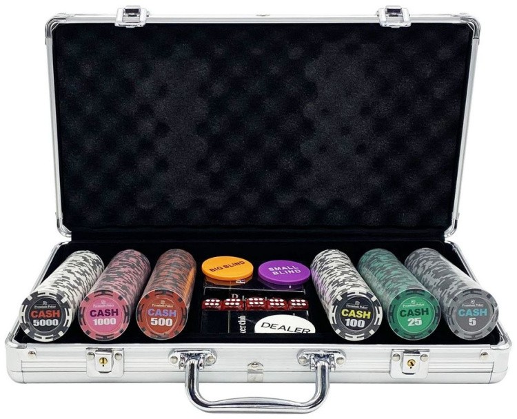 Покерный набор CASH, 300 фишек с номиналом в чемодане — картинка 2