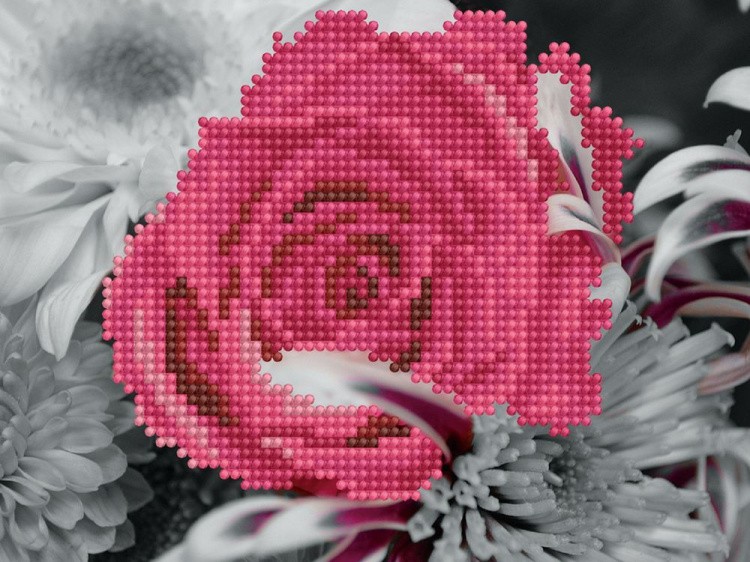 Алмазная вышивка «Роза на сером фоне» — картинка 2