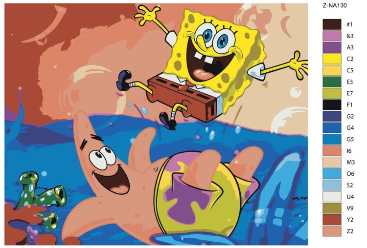 Картина по номерам «Губка Боб» — картинка 2