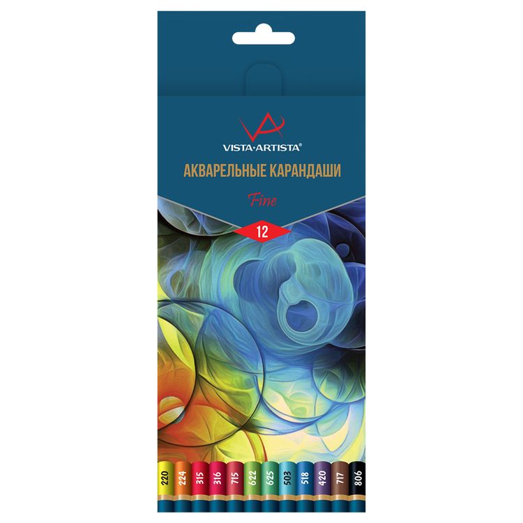 Набор акварельных карандашей Vista-Artista Fine, 12 цветов