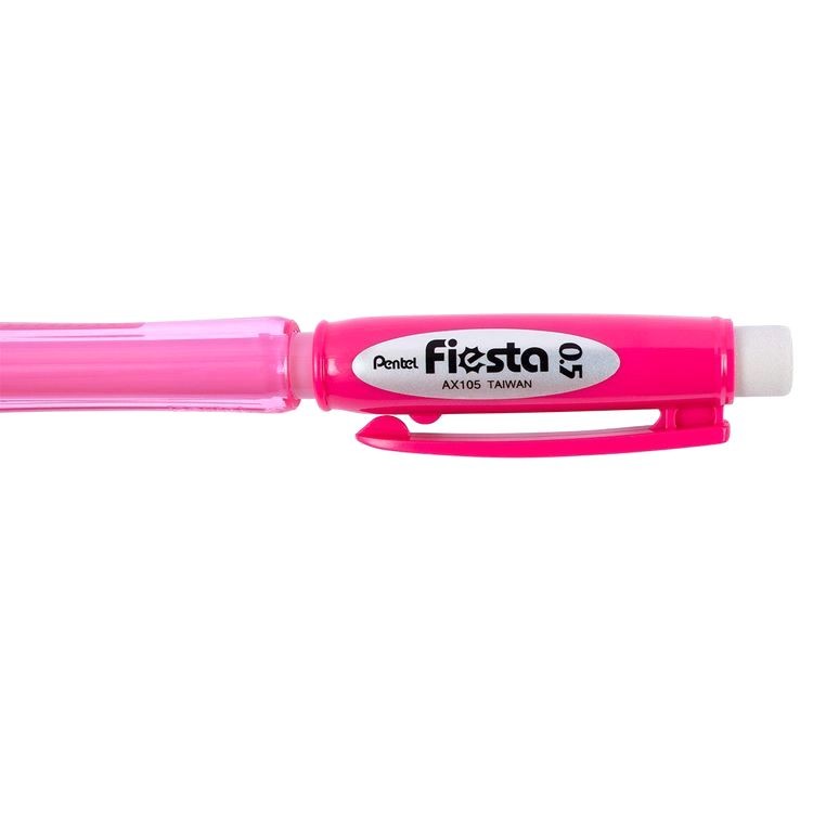 Карандаш автоматический Fiesta 0,5 мм, красный корпус, 12 шт., Pentel — картинка 2